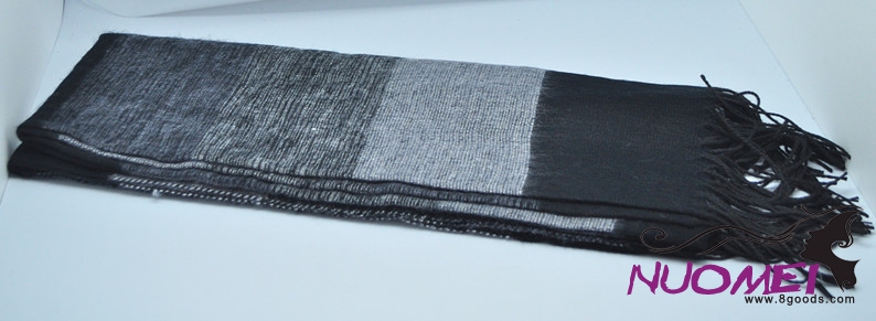 FS0069Fashion grey and black scarf