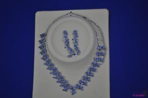 FJ0022cyan blue jewelry necklace earrings