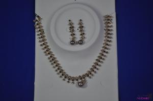 FJ0030fashion Golden with pearl jewelry necklace earrings