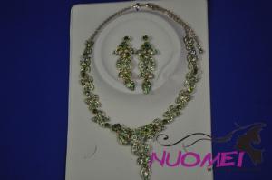 FJ0042Apple green noble necklace and earrings jewelry