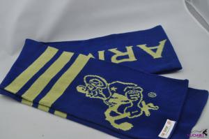 FS0022Fashion navy blue scarf with yellow stripe