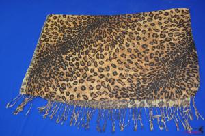 FS0043Fashion leopard print scarf with tassels