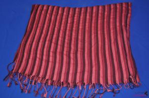 FS0044Fashion red stripe scarf with tassels