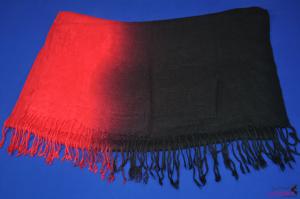FS0054Fashion red and black gradient color scarf with tassels