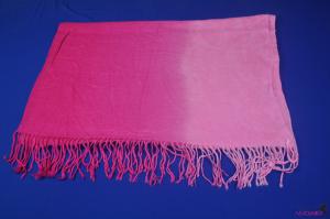 FS0055Fashion pink and rose pink gradient color scarf with delicate tassels
