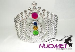 HT0043Crown with rose pink and green decoration for party