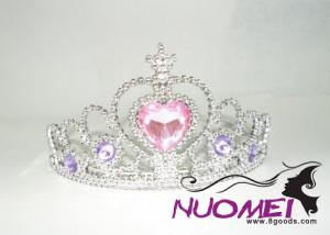 HT0053Crown with pink heart shape decoration for girl and birthday