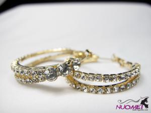 FJ0092Fashion Golden and diamond earrings