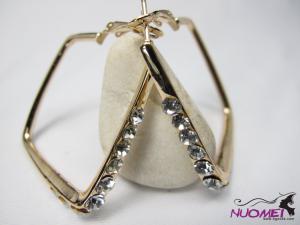 FJ0094Fashion Golden and diamond earrings