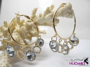FJ0096Fashion Golden and diamond earrings