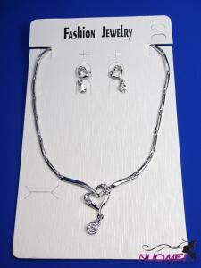 FJ0115White chain necklace and earrings jewelry