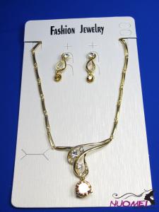 FJ0124Fashion Golden chain necklace and earrings jewelry