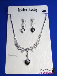 FJ0126Fashion White chain necklace and earrings jewelry