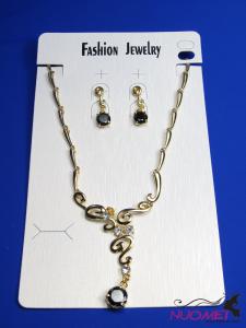 FJ0133Fashion Golden chain necklace and earrings jewelry