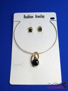 FJ0134Fashion Golden chain necklace and earrings jewelry