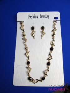 FJ0137Fashion Golden chain necklace and earrings jewelry