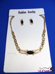 FJ0140Fashion Golden chain necklace and earrings jewelry