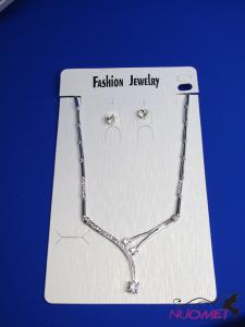 FJ0143Fashion White chain necklace and earrings jewelry