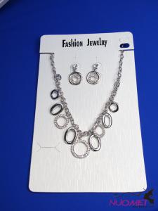 FJ0144Fashion White chain necklace and earrings jewelry