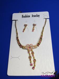 FJ0157White  chain necklace and earrings jewelry