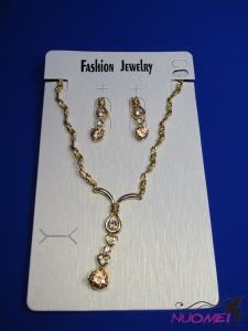 FJ0163Golden chain necklace and earrings jewelry