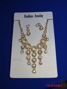 FJ0167Golden chain necklace and earrings jewelry