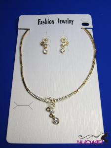 FJ0170Golden chain necklace and earrings jewelry