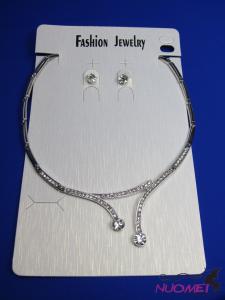 FJ0171White chain necklace and earrings jewelry