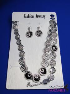 FJ0179White chain necklace and earrings jewelry
