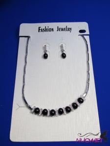 FJ0180White chain necklace and earrings jewelry