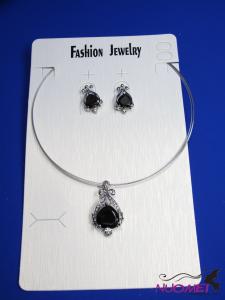 FJ0186White chain necklace and earrings jewelry