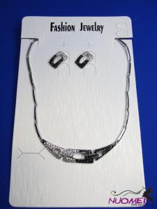 FJ0188White chain necklace and earrings jewelry