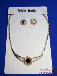 FJ0189Golden chain necklace and earrings jewelry