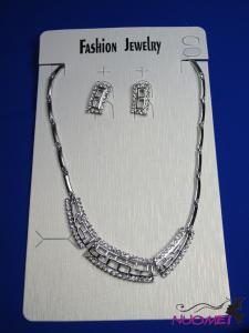 FJ0196White chain necklace and earrings jewelry