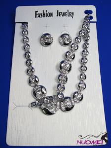 FJ0200White chain necklace and earrings jewelry