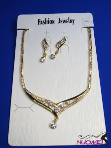 FJ0206Golden chain necklace and earrings jewelry