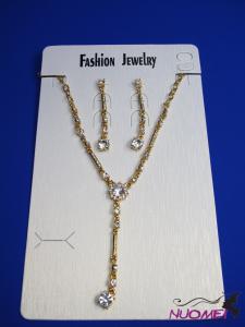 FJ0214Golden chain necklace and earrings jewelry