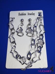 FJ0218White chain necklace and earrings jewelry