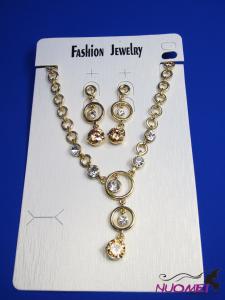 FJ0224Golden chain necklace and earrings jewelry