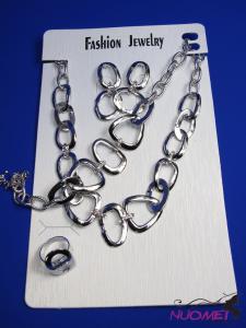 FJ0230White chain necklace and earrings jewelry