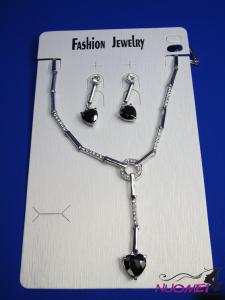FJ0235White chain necklace and earrings jewelry