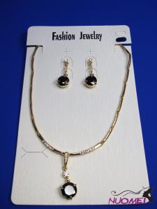 FJ0236Golden chain necklace and earrings jewelry