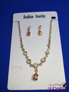 FJ0237Golden chain necklace and earrings jewelry