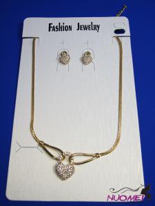 FJ0238Golden chain necklace and earrings jewelry