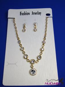 FJ0239Golden chain necklace and earrings jewelry