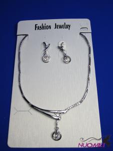 FJ0241White chain necklace and earrings jewelry