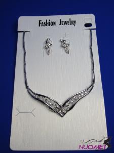 FJ0253White chain necklace and earrings jewelry