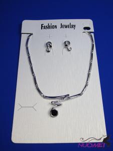 FJ0261White chain necklace and earrings jewelry
