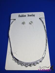 FJ0262White chain necklace and earrings jewelry