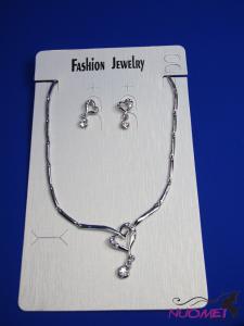 FJ0267White chain necklace and earrings jewelry